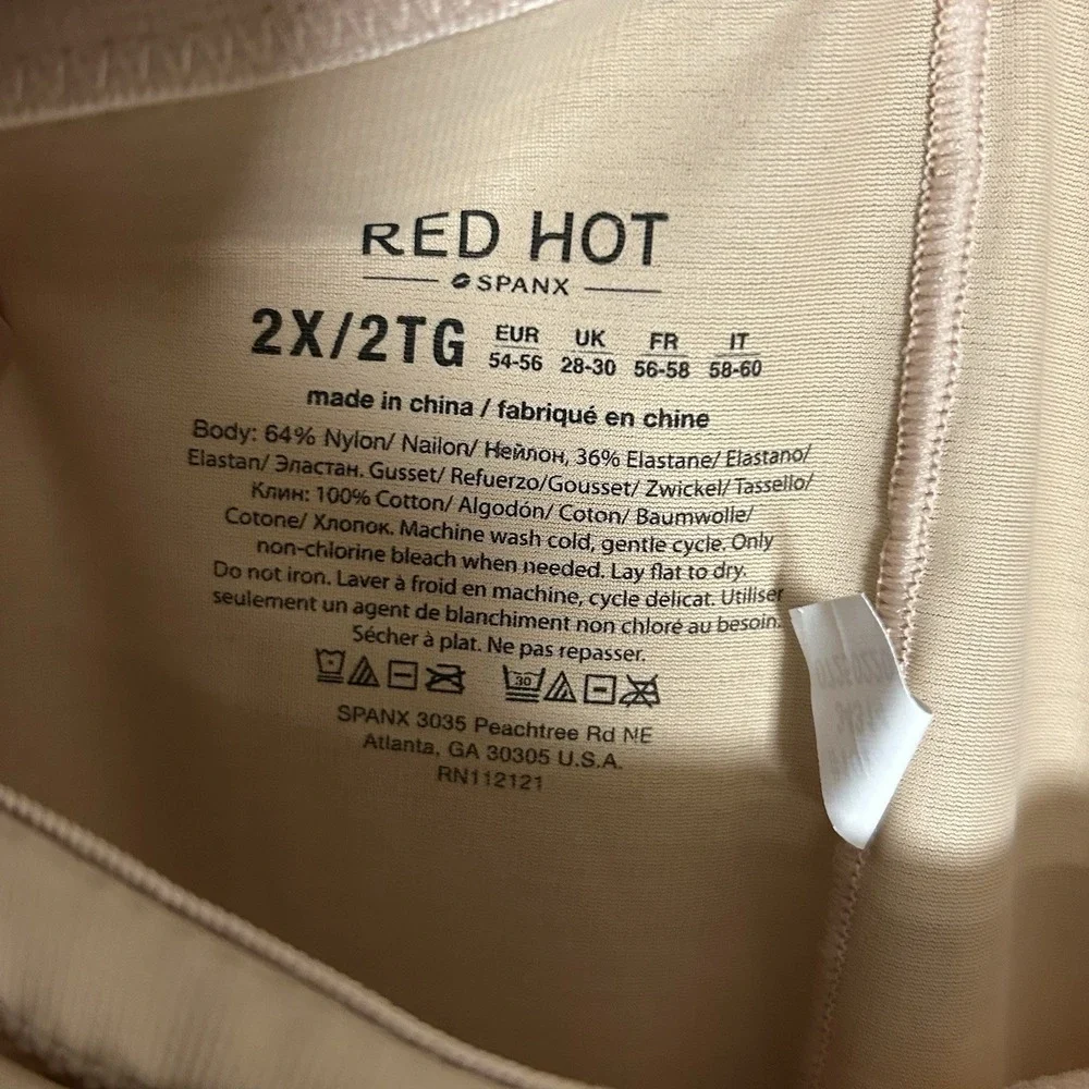 Red Hot by Spanx Womens 2X High Waisted Mid Thigh Shaping Short Neutral 10240R